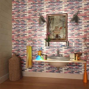 Impact Protection 3D Waterproof Foam Core Peel Stick Wallpaper Soundproofing for Kitchen Bedroom Living Room Interior Decoration