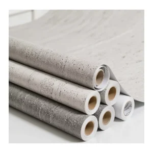 Industrial Concrete Textured PVC Wallpaper Pop Decorative Cement Plaster Wall Paper for Hotel Furniture Films Application