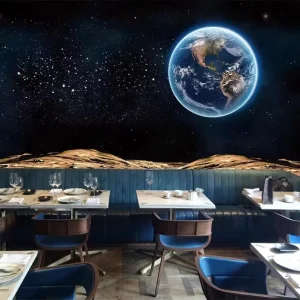 Industrial Style Geometric Background Wall Cafe Wallpaper Milk Tea Shop KTV Camping Custom Restaurant Wall