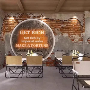 Industrial style Distressed Geometry Pattern Waterproof Mould Proof Seamless Fabric Wallpaper Custom Made for Camping themed