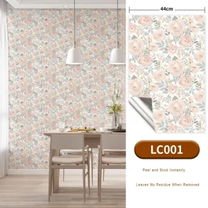 Ins Cream Aesthetic French Rose Small Floral Wallpaper Self-Adhesive Thick Wardrobe Sticker