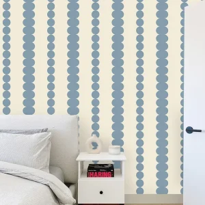 Ins-style striped wallpaper with blue dots building paper wall wrap import wallpaper pvc self adhesive wallpaper