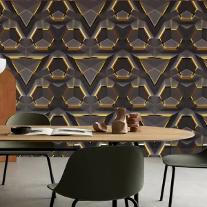 Interior 3D Wall Paper Decoration PVC Wallpaper for Modern Home Decoration Luxury Summer Graphic Design PVC Material Geometric