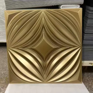 Interior Decoration Art Modern Geometric Abstract 3D Textured Waterproof PVC Wall Panel for Household Use