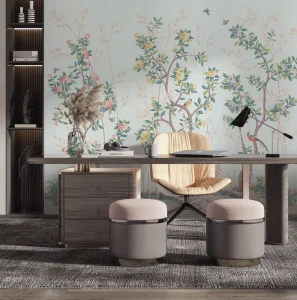 Interior Decoration Flowers Wallpaper Wall Art Printed Murals Wall Decor Chinese Murals Home Decor Wallpapers Vintage Murals