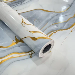 Interior Decoration Marble Wallpaper Kitchen Bathroom Self Adhesive Wall Stickers