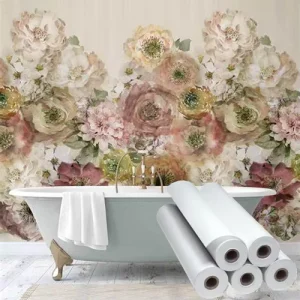 Interior Decorative Polyester Printable Plain Wall Fabric Eco-Solvent UV Latex Printing Wall Cloth Rolls