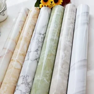 Interior Material Self adhesive PVC Wall Stickers Waterproof Oil Proof Marble 3D Wall Panels for Kitchen Home Decor 60x300cm