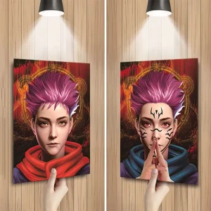 Itadori yujutsu Kaisen 3D透镜状印花动漫海报墙艺术画定制3D壁纸卡通3D印花绘画