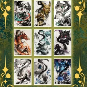 Japanese Anime Acrylic Artboard Poster Collectible Trading Card Table Game Mystery Box Tanjiro Action Figure Square