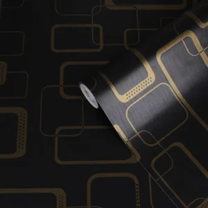 Jinyi Fabric Effect Embossed Vinyl Gold Removal Home Design Peel and Stick Self Adhesive Wall Decor Sticker