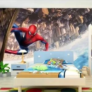 K102920 Cartoon Children’s Room Cartoon Spider Man Self-adhesive Wall Mural Wallpaper