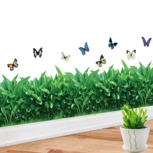 K2003 PVC Wall Paper Self Adhesive Home Decoration Grass Butterfly Wallpaper