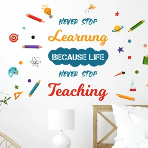 Kids Room Learning Inspirational Quote Vinyl Mural Wall 3D Sticker Wallpaper Door