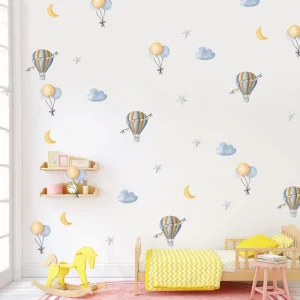 Kids Room Self Adhesive Hot air Balloon Wall Stickers Wallpaper