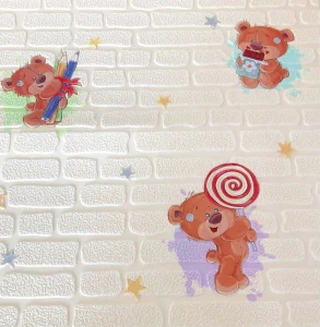 Kids’ Rooms Peel and Stick PE 3D Foam Wallpaper Textured Wall Covering with Custom Cutting Service