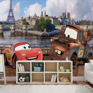 Kindergarten Children’s Cartoon Car Detachable Wallpaper Custom Printed Wall Paper