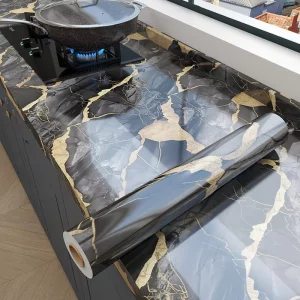 Kitchen Oil proof Stickers and High temperature Resistant Wallpapers Used for Stove Top with Marble like Style