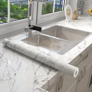 Kitchen Sticker Waterproof Oil-Proof Eco-Friendly PET Material Art Deco Design Wallpapers Self-adhesive Tile Stove Table Cabinet