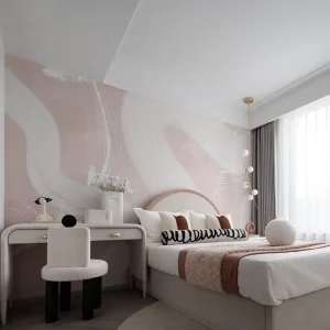 Large Scale Wallpaper Abstract Neutral Tone Floral Pattern Waterproof Wall Decor Living Room Kitchen Eco Friendly