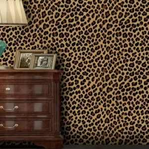 Leopard Print Wallpaper Self adhesive Household American Retro Leopard Sticker Wall Paper Covering for Bar Nightclub Decor