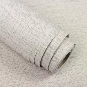 Light Gray Grasscloth Peel and Stick Wallpaper Textured Faux Linen Wallpaper Vintage Self Adhesive Removable Wall Paper