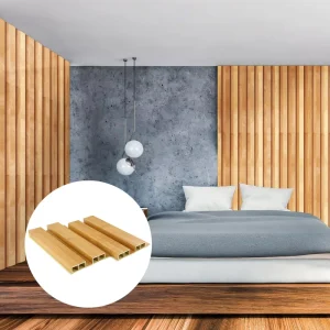 Light Grey and Dark Grey Wood Plastic Composite Wall Cladding WPC 3D Wall Panels for Home Office Hotel Interior Decoration