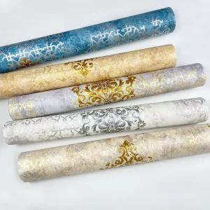 Light Luxury European Floral PVC Wallpaper 3D Relief Living Room Bedroom Restaurant Hotel Background Wall Decoration