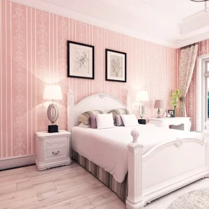 Light Pink 3D European Vertical Stripes Wallpaper Bedroom Living Room Beauty Club Simple Modern Lake Blue Orchid Wallpaper