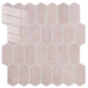 Light Pink Hexagon Peel and Stick Tiles Self Adhesive Wall Covers for Cozy Bedroom
