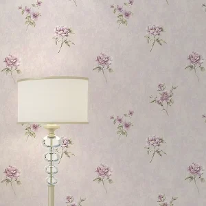 Light Purple 3D American Garden Small Flower Wallpaper Bedroom Living Room Beauty Salon Warm Retro Relief Wallpaper