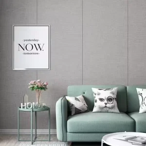 Linen Fabric Wallpaper Rolls Self Adhesive PE Foam Soft Wallpaper