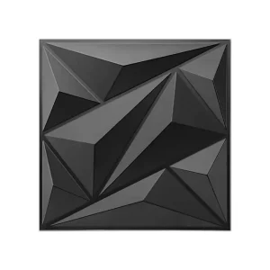 Living Room Bedroom 3D PVC Wall Panel Black Color 30*30cm/50*50cm Modern Design for Indoor Commercial Household Usage