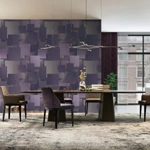 Living Room TV Sofa Non Woven Waterproof Simple Modern 3D Background Wallpaper 5D Thickened Waterproof PVC Suede Wallpaper