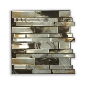 Long Strip Brown 3D Effect Anti-Mold Mosaic Brick Tile Bathroom Kitchen Self Adhesive Backsplash Foam Foil Mosaic Sticker