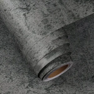 Low MOQ Gray PVC Cement Wallpaper Rolls Self-Adhesive Vinyl Wrap Luxury House Decoration Interior Wall Covering 3D Wall Stickers