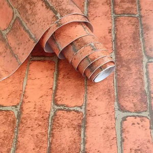 Low Price 3d Home Self Adhesive Waterproof Red Brick Textured Wallpaper Home Decor Furniture PVC Vinyl Wrap Wall Stickers