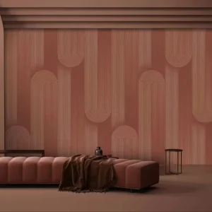 Luxury Curved Stripe Pattern with Gold Embossing 3D Wallpaper Self Adhesive Feature Wall Decor for Home Hotel Interior Design