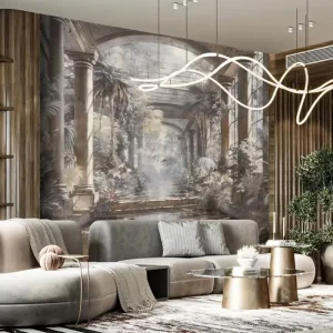 Luxury Custom Printed Mural Wallpaper for Hotel Lobby Hospitality Commercial Interior Wall Decoration Projects