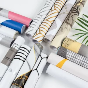 Luxury Decorative Wall Paper Rolls Wallpaper Modern White Grey Geometric Pattern Wallpaper