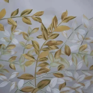 Luxury Embroidery Ginkgo Leaf Handpainted Silk Wallpaper for Living Room Wall Decor