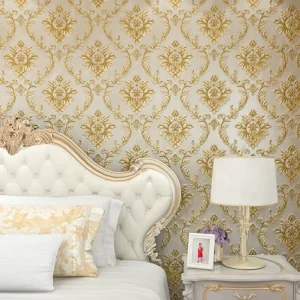 Luxury European Damascus 3D Floral Wallpaper for Living Room TV Background and Bedroom for Hotel Use Factory