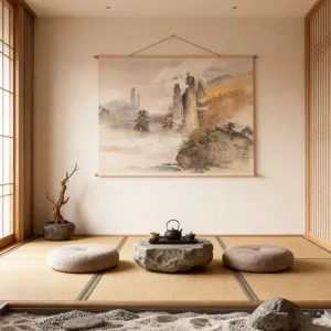 Luxury Fantasy Mountain Lake Oil Canvas Framed New Chinese Fengshui 3D & Home Decor & Wall Decor & Home Decor Luxury