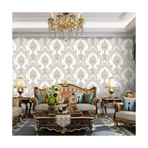 Luxury Floral Damask PVC Wallpaper 10m Heat Insulating Waterproof Modern Vinyl for Bedroom Living Room Hotel Use China Household