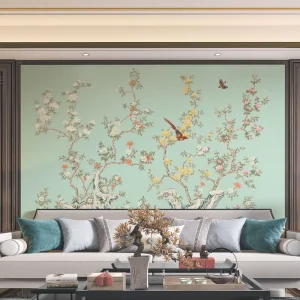 Luxury Flower Bird Embroidery Silk Waterproof Wallpaper High End Textured Modern Wall Mural Bedroom Hotel Lobby Living Room