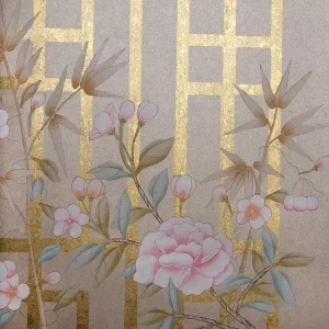 Luxury Gilded Hand made Non woven Chinese Traditional Wallpaper