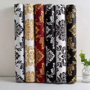 Luxury Gold Black PVC KTV European Style Floral Big Wallpaper Restaurant Bar Hotel Retro Dark Color High-grade Entertainment