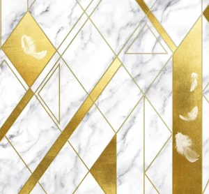 Luxury Golden Lines Modern Marble 3D Mural Wallpaper for Wall