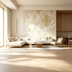 Luxury Golden Medallion Wallpaper Peel and Stick Waterproof Vinyl Wall Paper for Africa Nigeria Market Home Decor