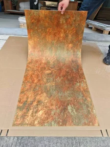 Luxury Golden Plated Soft Stone Wall Panel Bendable MCM Flexible Sheet for Villa Hotel Background Wall